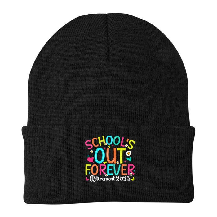 Schools Out Forever Retired Teacher 2025 Groovy Retirement Beanie