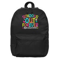 Schools Out Forever Retired Teacher 2025 Groovy Retirement 16 in Basic Backpack