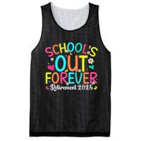 Schools Out Forever Retired Teacher 2025 Groovy Retirement Mesh Reversible Basketball Jersey Tank