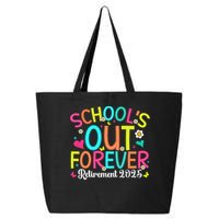 Schools Out Forever Retired Teacher 2025 Groovy Retirement 25L Jumbo Tote