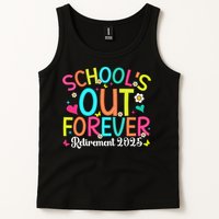 Schools Out Forever Retired Teacher 2025 Groovy Retirement Tank Top