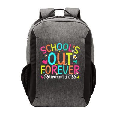 Schools Out Forever Retired Teacher 2025 Groovy Retirement Vector Backpack