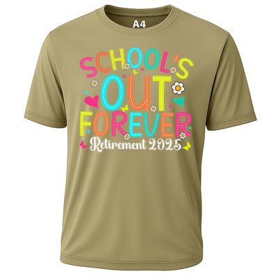 Schools Out Forever Retired Teacher 2025 Groovy Retirement Performance Shirt