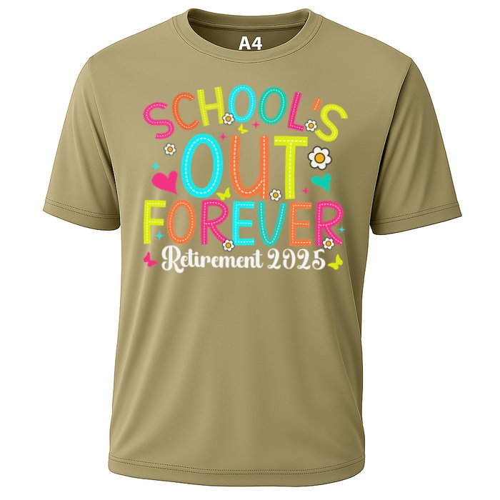 Schools Out Forever Retired Teacher 2025 Groovy Retirement Performance Shirt