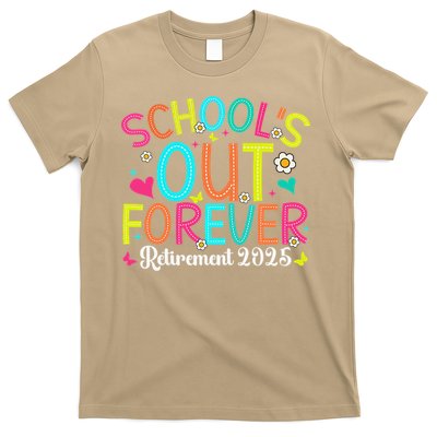 Schools Out Forever Retired Teacher 2025 Groovy Retirement T-Shirt