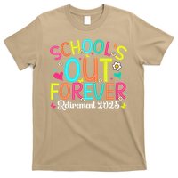 Schools Out Forever Retired Teacher 2025 Groovy Retirement T-Shirt