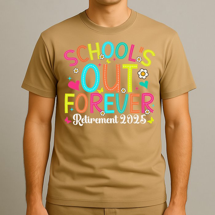 Schools Out Forever Retired Teacher 2025 Groovy Retirement T-Shirt