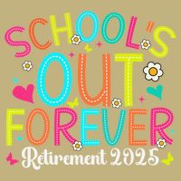 Schools Out Forever Retired Teacher 2025 Groovy Retirement Magnet