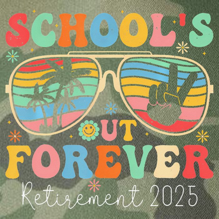 SchoolS Out Forever Retired Teacher 2025 Groovy Retirement Legacy Tie Dye Trucker Hat