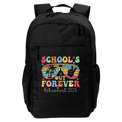 SchoolS Out Forever Retired Teacher 2025 Groovy Retirement Backpack