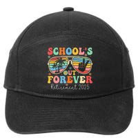 SchoolS Out Forever Retired Teacher 2025 Groovy Retirement 7-Panel Snapback Hat