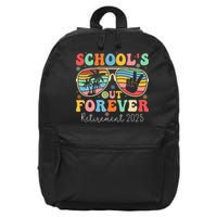 SchoolS Out Forever Retired Teacher 2025 Groovy Retirement 16 in Basic Backpack