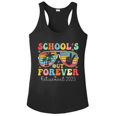 SchoolS Out Forever Retired Teacher 2025 Groovy Retirement Ladies PosiCharge Competitor Racerback Tank