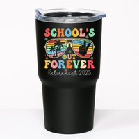 SchoolS Out Forever Retired Teacher 2025 Groovy Retirement Tumbler