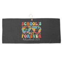 SchoolS Out Forever Retired Teacher 2025 Groovy Retirement Large Microfiber Waffle Golf Towel