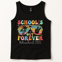 SchoolS Out Forever Retired Teacher 2025 Groovy Retirement Tank Top