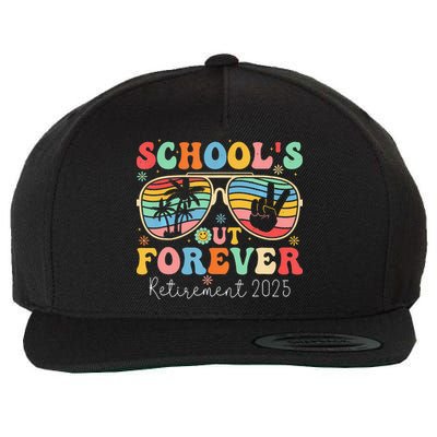 SchoolS Out Forever Retired Teacher 2025 Groovy Retirement Wool Snapback Cap