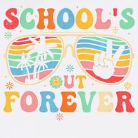 SchoolS Out Forever Retired Teacher 2025 Groovy Retirement Garment-Dyed Sweatshirt
