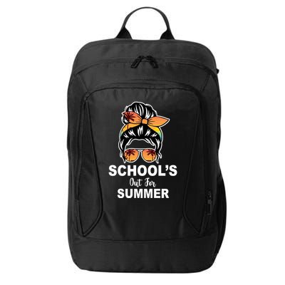 Schools Out For Summer Female Bun Sunglass City Backpack