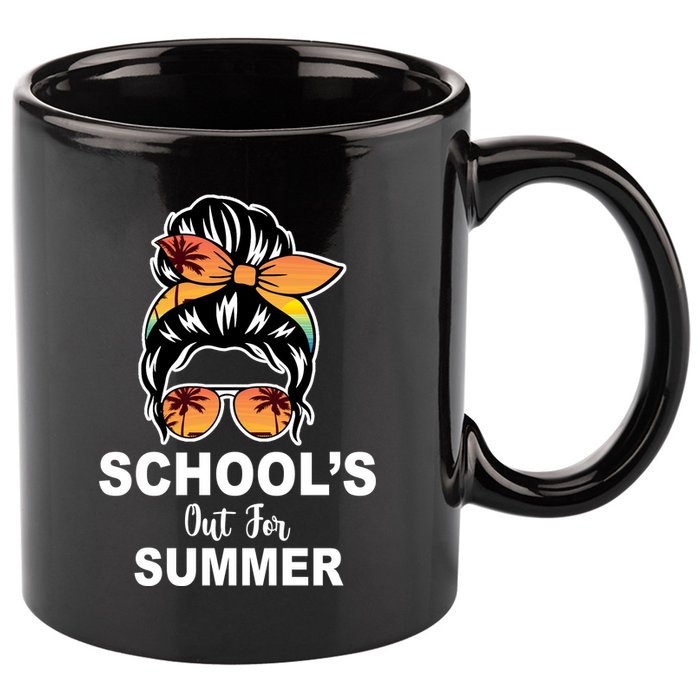 Schools Out For Summer Female Bun Sunglass 11oz C Handle Ceramic Mug