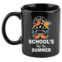 Schools Out For Summer Female Bun Sunglass 11oz C Handle Ceramic Mug