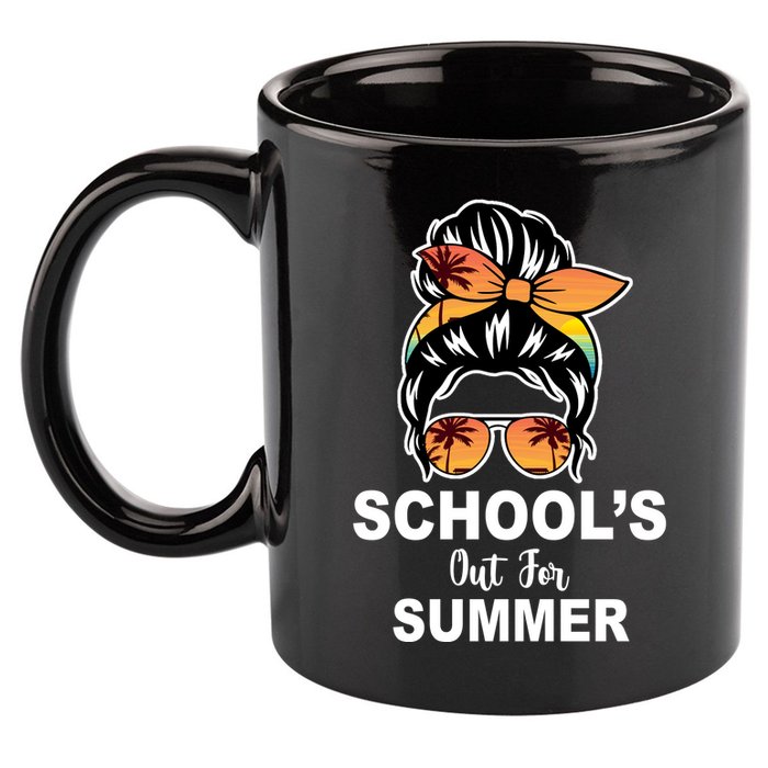Schools Out For Summer Female Bun Sunglass 11oz C Handle Ceramic Mug