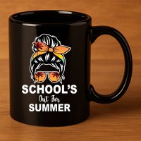 Schools Out For Summer Female Bun Sunglass 11oz C Handle Ceramic Mug