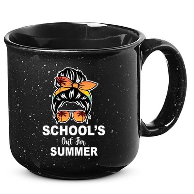 Schools Out For Summer Female Bun Sunglass 15oz Campfire Ceramic Mug