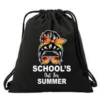 Schools Out For Summer Female Bun Sunglass Drawstring Bag