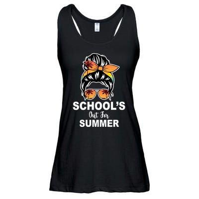 Schools Out For Summer Female Bun Sunglass Ladies Essential Flowy Tank