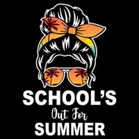 Schools Out For Summer Female Bun Sunglass Flatbill Hat