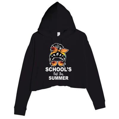 Schools Out For Summer Female Bun Sunglass Crop Fleece Hoodie