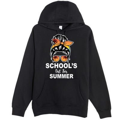 Schools Out For Summer Female Bun Sunglass Premium Pullover Hoodie