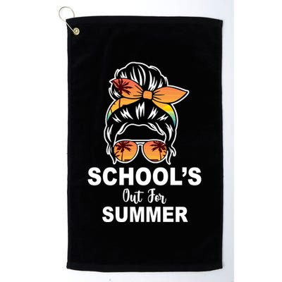Schools Out For Summer Female Bun Sunglass Golf Towel