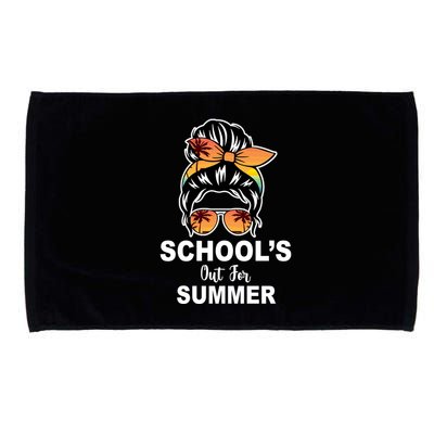 Schools Out For Summer Female Bun Sunglass Microfiber Hand Towel