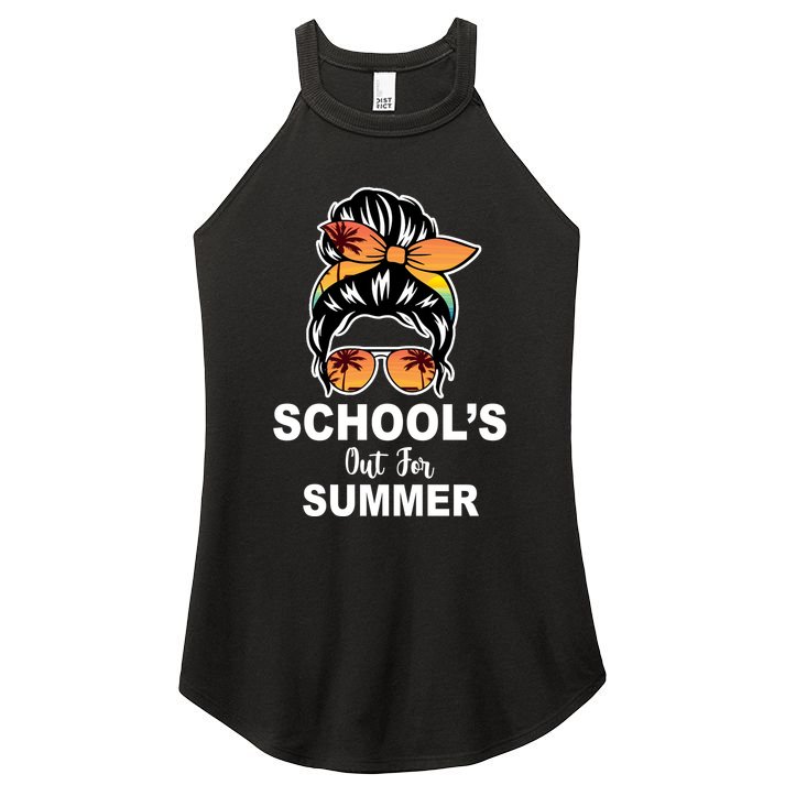 Schools Out For Summer Female Bun Sunglass Women's Perfect Tri Rocker Tank