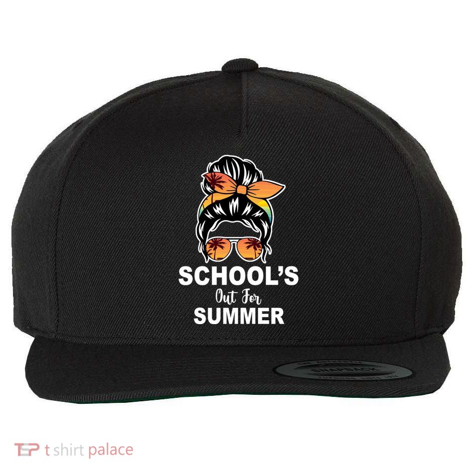 Schools Out For Summer Female Bun Sunglass Wool Snapback Cap