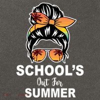 Schools Out For Summer Female Bun Sunglass Cotton Canvas Backpack