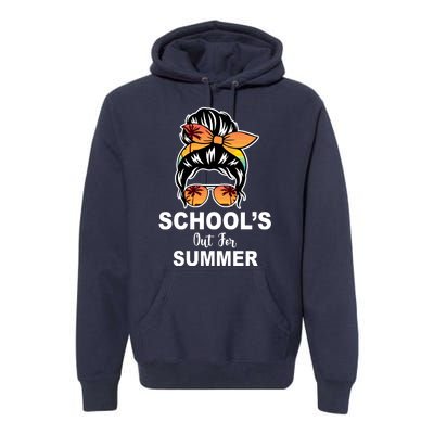 Schools Out For Summer Female Bun Sunglass Premium Hoodie