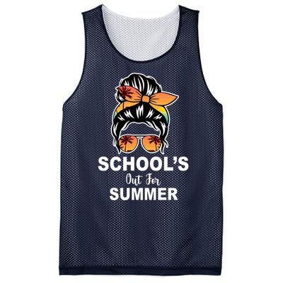 Schools Out For Summer Female Bun Sunglass Mesh Reversible Basketball Jersey Tank