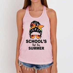 Schools Out For Summer Female Bun Sunglass Women's Knotted Racerback Tank