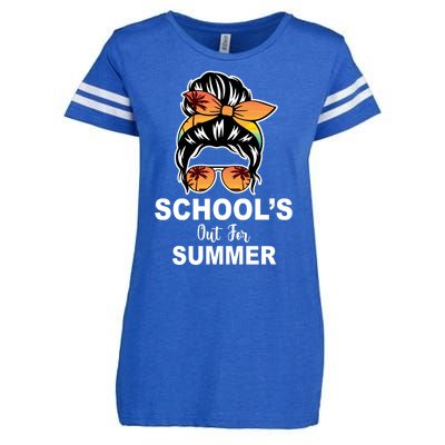 Schools Out For Summer Female Bun Sunglass Enza Ladies Jersey Football T-Shirt