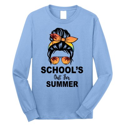 Schools Out For Summer Female Bun Sunglass Long Sleeve Shirt