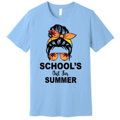 Schools Out For Summer Female Bun Sunglass Premium T-Shirt