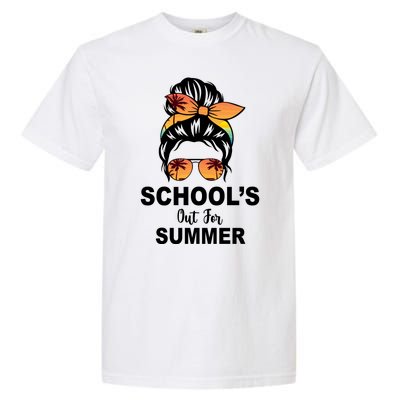 Schools Out For Summer Female Bun Sunglass Garment-Dyed Heavyweight T-Shirt