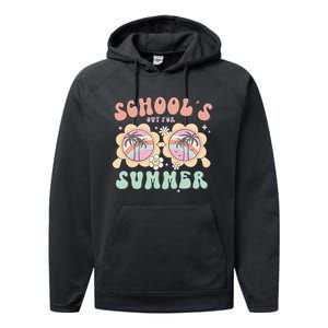 Schools Out For Summer End Of School Year Teacher Funny Teach Performance Fleece Hoodie