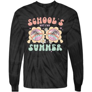 Schools Out For Summer End Of School Year Teacher Funny Teach Tie-Dye Long Sleeve Shirt