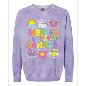 Schools Out For Summer Graduation Last Day Of School Teacher Colorblast Crewneck Sweatshirt