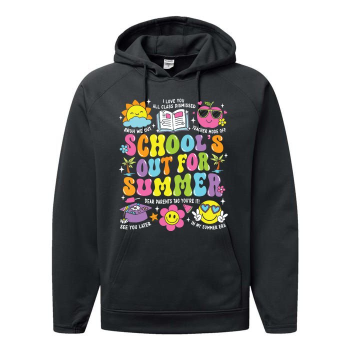 Schools Out For Summer Graduation Last Day Of School Teacher Performance Fleece Hoodie