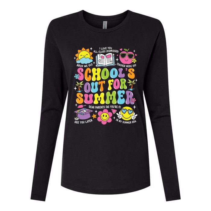 Schools Out For Summer Graduation Last Day Of School Teacher Womens Cotton Relaxed Long Sleeve T-Shirt